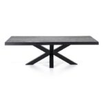 Boomstam salontafel met spinpoot zwart - 130x70